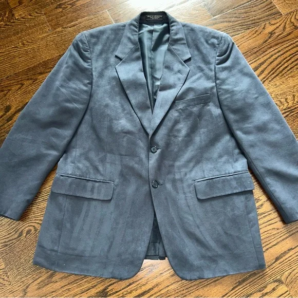Vintage 1990s Today’s Man Supra Suede Navy Blazer – Men’s Sport Coat
